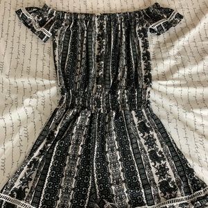 black and white romper